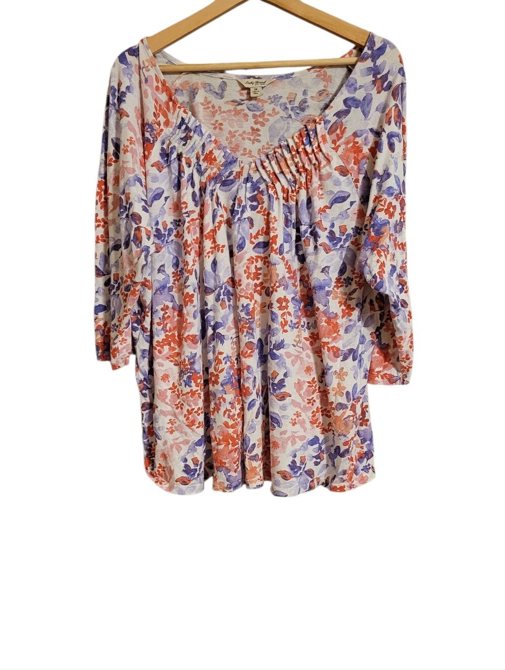 Lucky Brand Watercolor Floral Boho Blouse